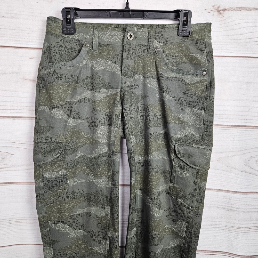 KUHL Splash Roll-Up Pants Womens 4 Reg Green Camo Dot Print Cargo Hiking Outdoor - Picture 3 of 14